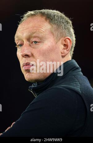 Steve Cooper, direttore della foresta di Nottingham, prima della partita del campionato Sky Bet a Bramall Lane, Sheffield. Data foto: Venerdì 4 marzo 2022. Foto Stock