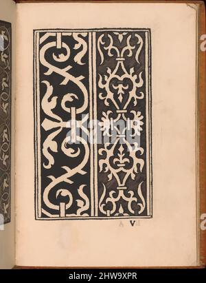 Arte ispirata a disegni e stampe, Libri stampe ornamento & architettura, Convivio delle Belle Donne, pagina 8 (recto), Editore, Designer, opere classiche modernizzate da Artotop con un tuffo di modernità. Forme, colore e valore, impatto visivo accattivante sulle emozioni artistiche attraverso la libertà delle opere d'arte in modo contemporaneo. Un messaggio senza tempo che persegue una nuova direzione selvaggiamente creativa. Artisti che si rivolgono al supporto digitale e creano l'NFT Artotop Foto Stock