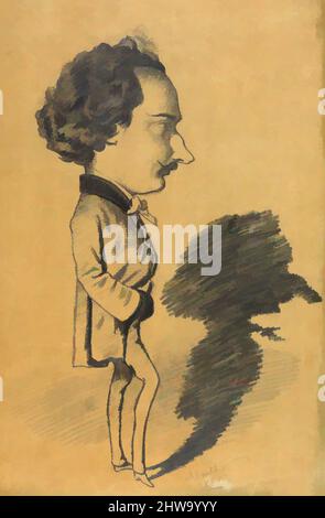 Arte ispirata a disegni e stampe, disegno, caricatura di un uomo in piedi, artista, Hippolyte Mailly, francese, 1829–1863, Mailly, Hippolyte, opere classiche modernizzate da Artotop con un tocco di modernità. Forme, colore e valore, impatto visivo accattivante sulle emozioni artistiche attraverso la libertà delle opere d'arte in modo contemporaneo. Un messaggio senza tempo che persegue una nuova direzione selvaggiamente creativa. Artisti che si rivolgono al supporto digitale e creano l'NFT Artotop Foto Stock