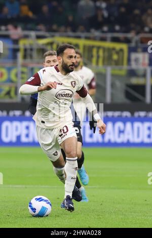 Milano, Italia. 04th Mar 2022. MILANO ITALIA- 4 Marzo 2020 Stadio G Meazza GrigorisKastanos durante la Serie A match tra FC Inter e Salernitana allo Stadio G. Meazza il 25 2022 Febbraio a Milano. Credit: Christian Santi/Alamy Live News Foto Stock