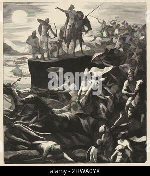 Arte ispirata a disegni e stampe, Stampa, il Sole e la Luna Stand Still (Galleria della Bibbia di Dalziels, opere classiche modernizzate da Artotop con un tuffo di modernità. Forme, colore e valore, impatto visivo accattivante sulle emozioni artistiche attraverso la libertà delle opere d'arte in modo contemporaneo. Un messaggio senza tempo che persegue una nuova direzione selvaggiamente creativa. Artisti che si rivolgono al supporto digitale e creano l'NFT Artotop Foto Stock