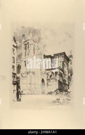 Arte ispirata da disegni e stampe, Stampa, Chiesa di San Tommaso, New York, artista, Childe Hassam, American, Dorchester, Massachusetts 1859–1935, opere classiche modernizzate da Artotop con un tocco di modernità. Forme, colore e valore, impatto visivo accattivante sulle emozioni artistiche attraverso la libertà delle opere d'arte in modo contemporaneo. Un messaggio senza tempo che persegue una nuova direzione selvaggiamente creativa. Artisti che si rivolgono al supporto digitale e creano l'NFT Artotop Foto Stock