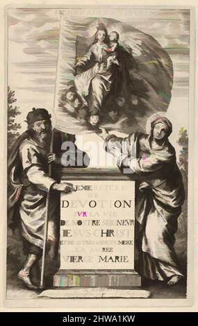 Arte ispirata da disegni e stampe, frontespizio per esercizi devozione sur la vie de nostre Seigneur Iesus-Christ ..., Grégoire Huret, opere classiche modernizzate da Artotop con un tuffo di modernità. Forme, colore e valore, impatto visivo accattivante sulle emozioni artistiche attraverso la libertà delle opere d'arte in modo contemporaneo. Un messaggio senza tempo che persegue una nuova direzione selvaggiamente creativa. Artisti che si rivolgono al supporto digitale e creano l'NFT Artotop Foto Stock