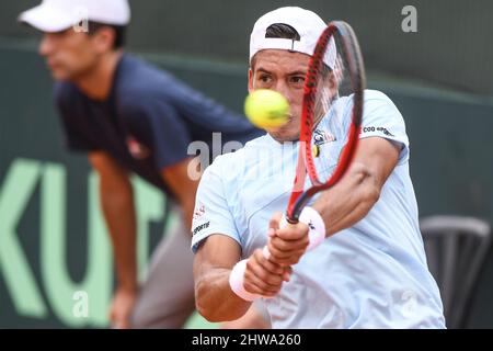 Coppa Davis (Buenos Aires): Sebastián Báez (Argentina) contro Repubblica Ceca. Qualificatori serie 2022 Foto Stock