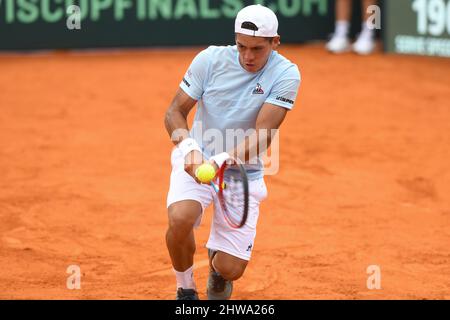 Coppa Davis (Buenos Aires): Sebastián Báez (Argentina) contro Repubblica Ceca. Qualificatori serie 2022 Foto Stock