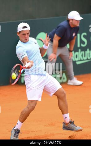 Coppa Davis (Buenos Aires): Sebastián Báez (Argentina) contro Repubblica Ceca. Qualificatori serie 2022 Foto Stock