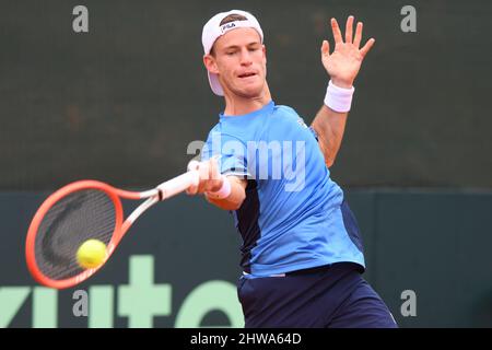 Coppa Davis (Buenos Aires): Diego Schwartzman (Argentina) contro la Repubblica Ceca. Qualificatori serie 2022 Foto Stock