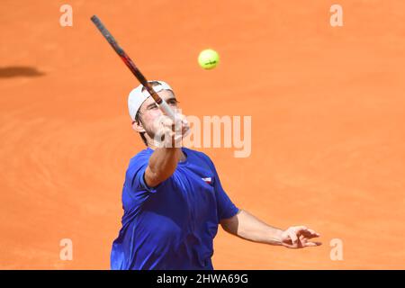 Coppa Davis (Buenos Aires): Tomas Machac (Repubblica Ceca) contro l'Argentina. Qualificatori 2022 Foto Stock