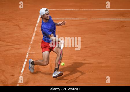 Coppa Davis (Buenos Aires): Tomas Machac (Repubblica Ceca) contro l'Argentina. Qualificatori 2022 Foto Stock