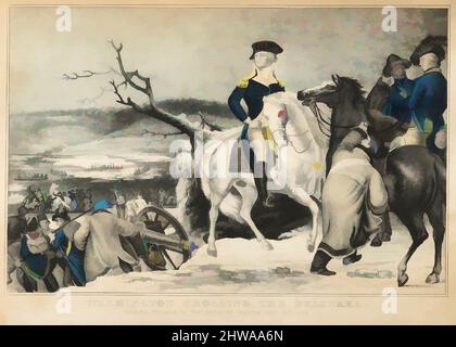 Arte ispirata a disegni e stampe, Stampa, Washington Crossing The Delaware – sera precedente alla battaglia di Trenton, 25th dicembre 1776, opere classiche modernizzate da Artotop con un tuffo di modernità. Forme, colore e valore, impatto visivo accattivante sulle emozioni artistiche attraverso la libertà delle opere d'arte in modo contemporaneo. Un messaggio senza tempo che persegue una nuova direzione selvaggiamente creativa. Artisti che si rivolgono al supporto digitale e creano l'NFT Artotop Foto Stock