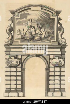 Arte ispirata a disegni e stampe, Stampa, Fete, Ornamento & architettura, arco Trionfo, Da 'Éloges et discours sur la triomphante réception, opere classiche modernizzate da Artotop con un tuffo di modernità. Forme, colore e valore, impatto visivo accattivante sulle emozioni artistiche attraverso la libertà delle opere d'arte in modo contemporaneo. Un messaggio senza tempo che persegue una nuova direzione selvaggiamente creativa. Artisti che si rivolgono al supporto digitale e creano l'NFT Artotop Foto Stock