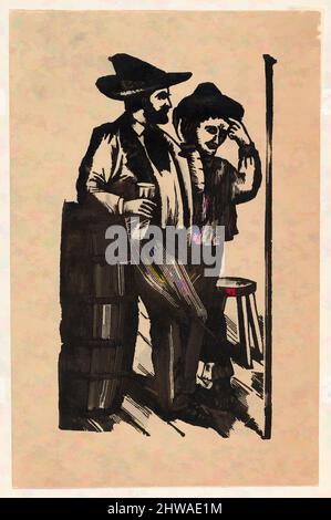 Arte ispirata da due uomini appoggiati su un barile e bevendo,? José Guadalupe Posada (messicano, 1851–1913), ? Manuel Manilla Mexican, Città del Messico, opere classiche modernizzate da Artotop con un tuffo di modernità. Forme, colore e valore, impatto visivo accattivante sulle emozioni artistiche attraverso la libertà delle opere d'arte in modo contemporaneo. Un messaggio senza tempo che persegue una nuova direzione selvaggiamente creativa. Artisti che si rivolgono al supporto digitale e creano l'NFT Artotop Foto Stock