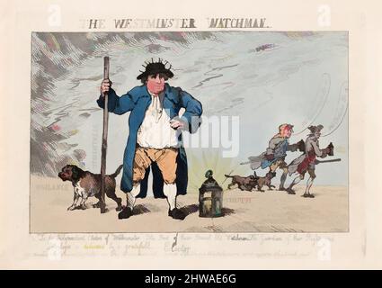 Arte ispirata da disegni e stampe, Stampa, The Westminster Watchman, artista, Sir Cecil Wray, L'ammiraglio Samuel Hood, Thomas Rowlandson, opere classiche modernizzate da Artotop con un tuffo di modernità. Forme, colore e valore, impatto visivo accattivante sulle emozioni artistiche attraverso la libertà delle opere d'arte in modo contemporaneo. Un messaggio senza tempo che persegue una nuova direzione selvaggiamente creativa. Artisti che si rivolgono al supporto digitale e creano l'NFT Artotop Foto Stock