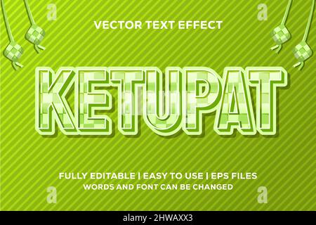 effetto testo ketupat Illustrazione Vettoriale