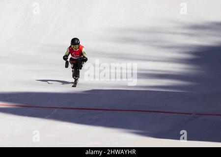 Pechino, Cina. 05th Mar 2022. Paralimpiadi, Para Alpine Sci, Donne, discesa al National Alpine Ski Centre: Termina Anna-Lena Forster in Germania. Credit: Christoph Soeder/dpa/Alamy Live News Foto Stock