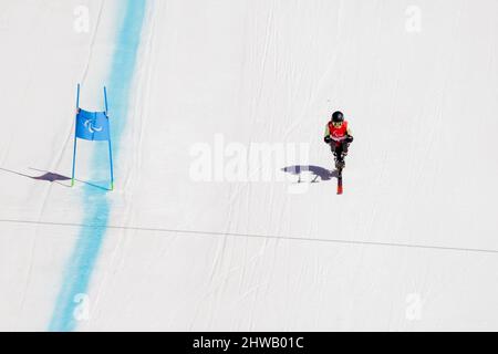 Pechino, Cina. 05th Mar 2022. Paralimpiadi, Para Alpine Sci, Donne, discesa al National Alpine Ski Centre: Termina Anna-Lena Forster in Germania. Credit: Christoph Soeder/dpa/Alamy Live News Foto Stock