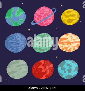 Raccolta di pianeti Illustrazione Vettoriale
