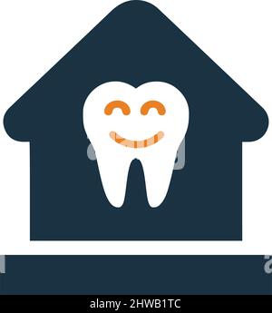 Cura dentale, icona dei denti buoni - disegno vettoriale ben organizzato e modificabile usando in scopi commerciali, mezzi di stampa, fotoricettore o qualunque tipo di progetti di disegno Illustrazione Vettoriale