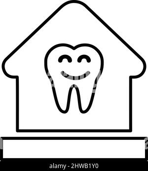 Cura dentale, icona dei denti buoni - disegno vettoriale ben organizzato e modificabile usando in scopi commerciali, mezzi di stampa, fotoricettore o qualunque tipo di progetti di disegno Illustrazione Vettoriale