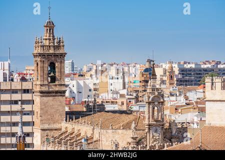 Vista panoramica della città vecchia di Valencia Foto Stock