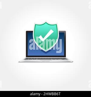 Icona protezione notebook Illustrazione Vettoriale