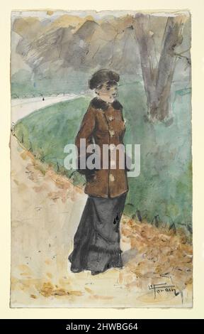 Donna a piedi. Artista: Jean-Louis Forain, francese, 1852–1931 Foto Stock
