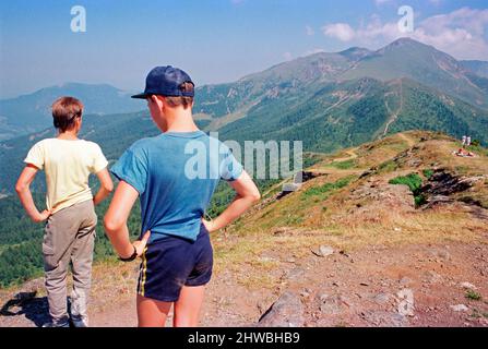 Summit, Panarotta, 07 agosto 1988, Trentino, Italia Foto Stock