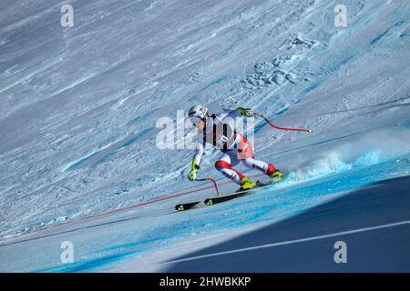 Lenzerheide, Italia. 05th Mar 2022. Jasmine Flury (sui) durante la FIS Ski World Cup 2022 - Women Super G, gara di sci alpino a Lenzerheide, Italia, Marzo 05 2022 Credit: Independent Photo Agency/Alamy Live News Foto Stock