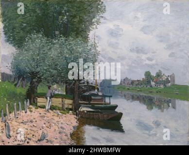 La Seine à Bougival (la Senna a Bougival). Artista: Alfred Sisley, francese, 1839–1899 Foto Stock