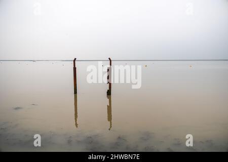 Oggetti surreali fuori dal fiume Foto Stock