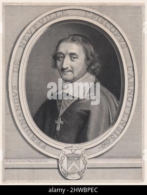 Ferdinand de Neufville, Vescovo di Chartres (1608-1678). Artista: Robert Nanteuil, francese, 1623–1678 Foto Stock