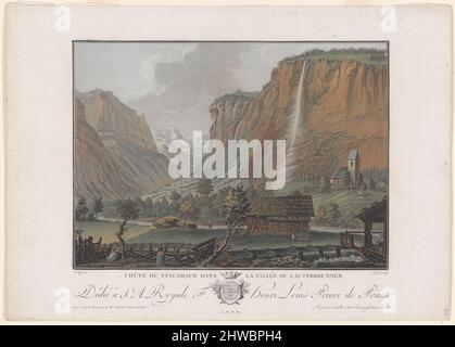 Chute du Staubbach dans la vallee du Lauterbrunnen. Artista: Jean-Francis Janinet, francese, 1752–1814 Foto Stock