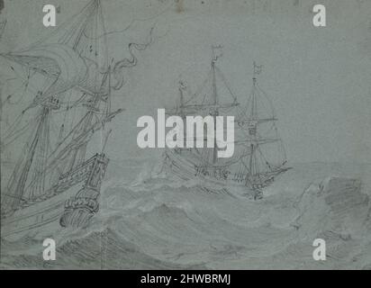 Due navi in tempesta. Artista, stile di: Andries van Eertvelt, Fiammingo, 1590–1652 Foto Stock