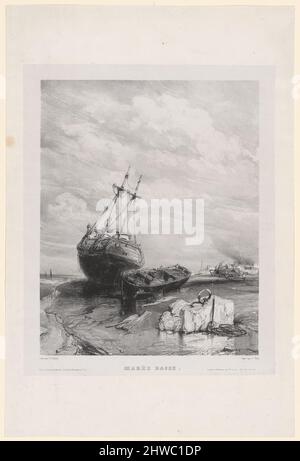 Maree basse. Artista: Eugène-Louis-Gabriel Isabey, francese, 1803–1886 Foto Stock