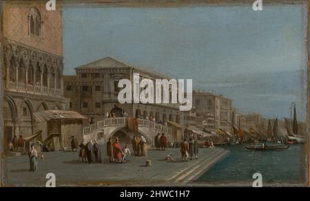 Vista del Molo e della Riva degli Schiavone a Venezia. Artista, attribuito a: Francesco Guardi, italiano, Venezia, 1712–1793After: Canaletto (canale Giovanni Antonio), italiano, 1697–1768 Foto Stock