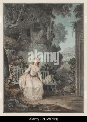 Nina, ou la Folle per amour (Nina, o la donna fatta pazza dall'amore). Artista: Jean-Francis Janinet, francese, 1752–1814After: Claude Hoin, francese, 1750–1817 Foto Stock