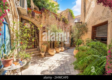 Vecchie strade secondarie a Jaffa, Tel Aviv, Israele Foto Stock