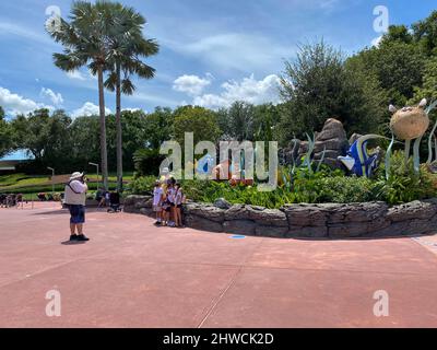 Orlando, FL USA- 3 agosto 2020: L'ingresso al Living Seas Pavillion a EPCOT nel Walt Disney World di Orlando, Florida. Foto Stock