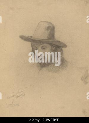 Edward Winslow, disegno per la firma del Compact nella cabina del Mayflower. Artista: Edwin White, americano, 1817–1877 Foto Stock
