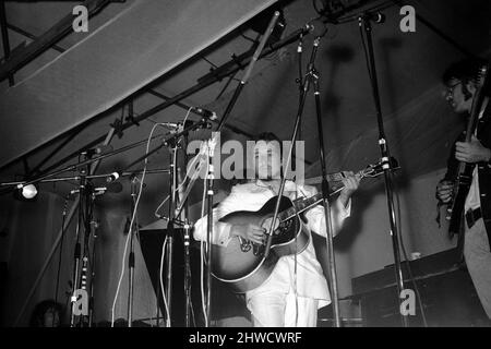 Bob Dylan si esibisce al festival dell'isola di Wight.30th Agosto 1969. Foto Stock