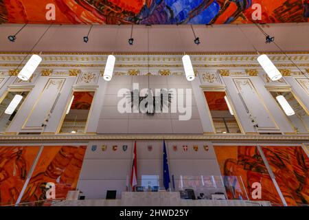 Vienna, Austria - 17 luglio 2021: parlamento temporaneo nel Palazzo Imperiale di Vienna, Austria. Foto Stock