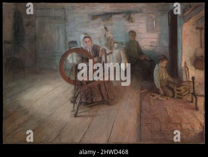Spinning by Firewlight–The Boyhood of George Washington Grey. Artista: Henry Ossawa Tanner, americano, 1859–1937 Foto Stock