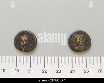 Moneta da Pergamo. Onorando: Britannico, figlio dell'imperatore ClaudiusOnorando: Nerone, Imperatore di Roma, Romano, A.D. 37–68, regnò A.D. 54–68 Mint: Pergamo Foto Stock