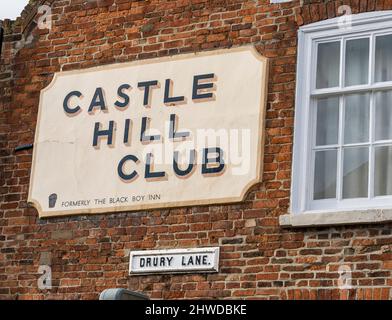 Castle Hill Club segno Drury Lane Lincoln città 2022 Foto Stock