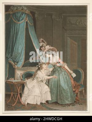 L’indiscrezione. Artista: Jean-Francis Janinet, francese, 1752–1814After: Niclas Lafrensen, il giovane, svedese, 1737–1807 Foto Stock