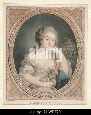 L’agréable Negligé. Artista: Jean-Francis Janinet, francese, 1752–1814 Foto Stock