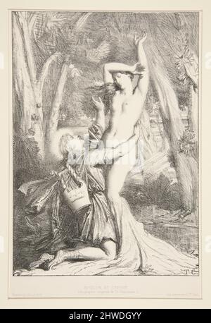 Apollon e Daphne. Artista: Théodore Chassériau, francese, 1819–1856 Foto Stock