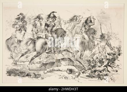 Cuirassiers Chargeant. Artista: Nicolas Toussaint Charlet, francese, 1792–1845 Foto Stock