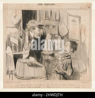 Epicier citoyen, guerrier pur et sans tache, da tipi Parisiens, No. 44, Charivari, 22 novembre, 1841. Artista: Honoré Daumier, francese, 1808–1879 Foto Stock