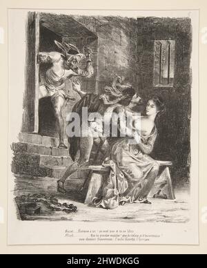 Faust dans la Prison de Marguerite (Faust nella prigione di Marguerite). Artista: Eugène Delacroix, francese, 1798–1863 Foto Stock